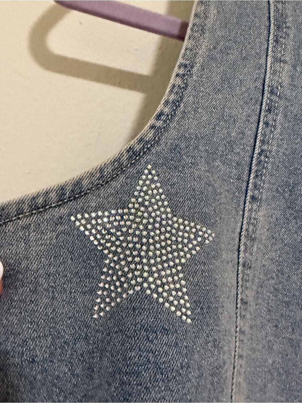 Y2K Denim Star Vest Button Front Size M - Picture 4 of 5